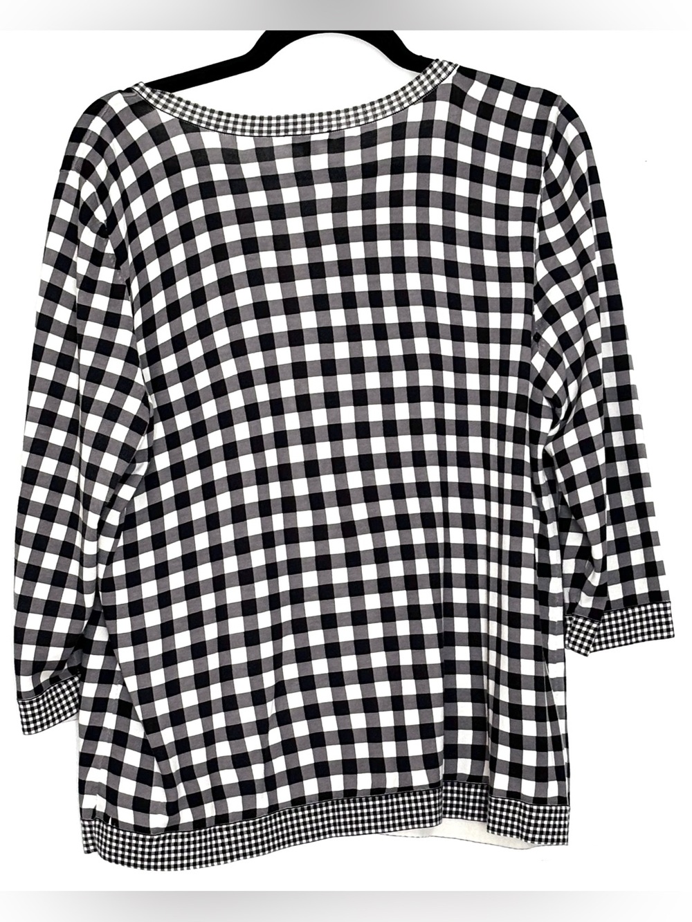 Talbots Charming Cardigan Three-Quarter Sleeve Mixed Gingham Size 1XP - Picture 2 of 4